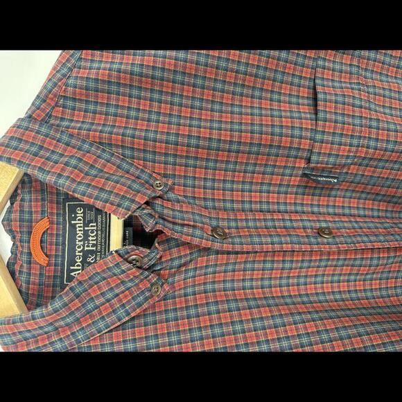 Vintage 90s Mens Abercrombie Oversized Plaid Button Up SIZE L - Picture 5 of 5